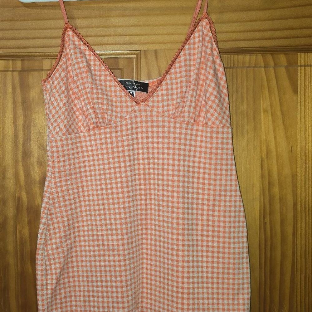Blue blush orange checkered Cami Dress Size Medium Preloved! - Picture 1 of 3